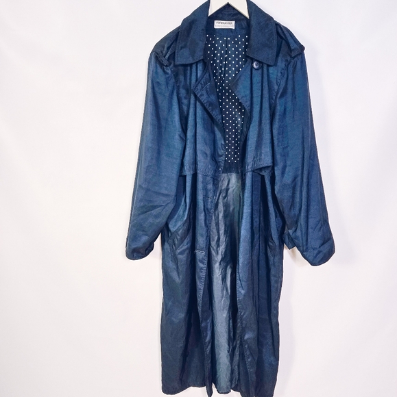 Vintage Navy Trench Coat - Picture 3 of 9